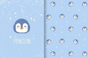 cute penguin pattern vector