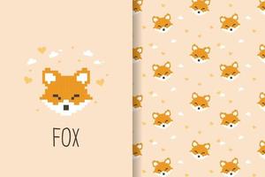 cute fox pattern vector