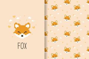 cute fox pattern vector