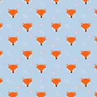 cute fox  pattern background vector