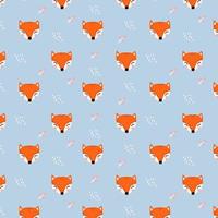 cute fox  pattern background vector