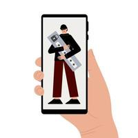 Hacker attack. Fraud with user data on social networks. Credit or debit card theft. Internet phishing, hacked username and password. Cybercrime and crime. A thief on a website online on the internet vector