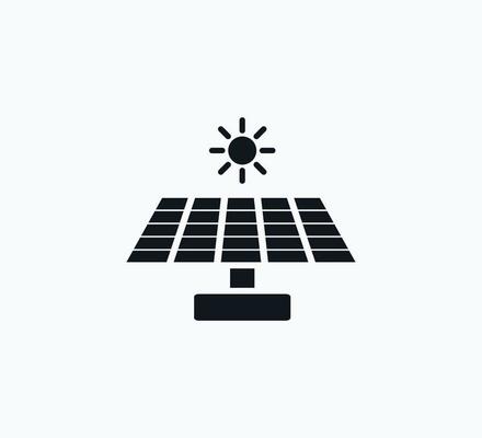 solar cell icon vector logo design template