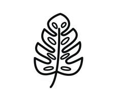 Monstera leaf icon vector flat style