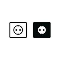 Plug and socket icon vector logo design template