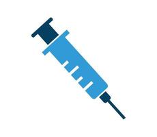 Syringe and vaccine icon flat style illustration vector