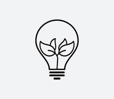bombilla ecología icono vector logo plantilla