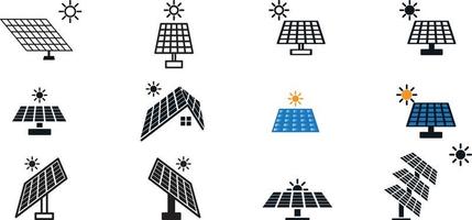 solar cell icon vector logo design template
