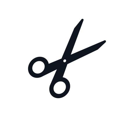 simple flat black and white scissors icon, Stock vector