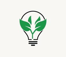 Bulb ecology icon vector logo template