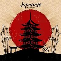 Japanese Element Background vector