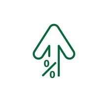 Arrow percent icon vector flat style