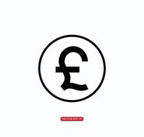 Pound sterling icon vector logo template flat style