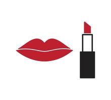 Lipstick icon vector logo design template