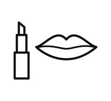 lápiz labial icono vector logo diseño estilo plano