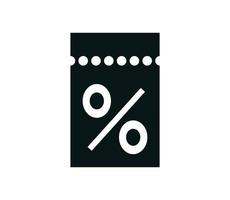 Ticket percent icon vector logo design template