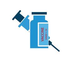 Syringe and vaccine icon flat style illustration vector