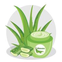 Aloe vera cosmetic cream.Aloe vera background design vector