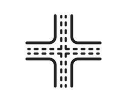 estilo plano de diseño de icono de cruce de carretera vector