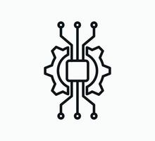 Gear and chip icon vector design template