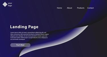 Landing page, Web header background with gradient line wave vector