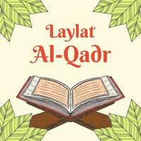 hand drawn laylat al-qadr illustration greeting