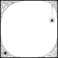 Photo frame design with spider webs vector