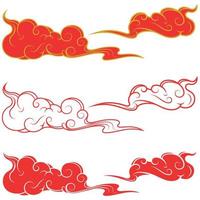 Cloud design in Japanese style vector