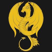 Golden dragon vector design