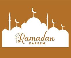 Ramadan Mubarak Kareem Abstract Design Vector Illustration White And Brown