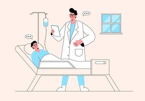 Medical Doctor Visiting Patient Illustration Concept vector