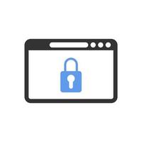 Browser window and locked padlock vector icon