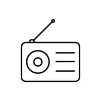 Radio line vector icon on white background