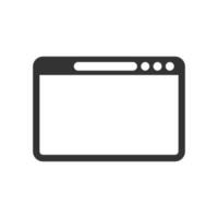 Internet browser window vector icon on white background
