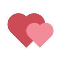 Two red hearts vector icon. Dating app match