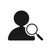 People search vector icon. User and magnifying glass