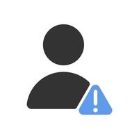 User warning vector icon isolated on white background