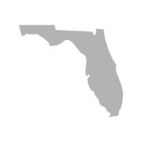 Florida map vector icon on isolated white background