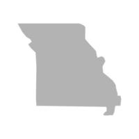 icono de vector de mapa de Missouri sobre fondo blanco aislado