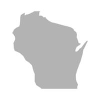 Wisconsin map vector icon on isolated white background