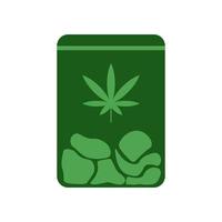 Baggie of weed vector icon. Cannabis bag