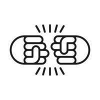 Fist bump vector icon isolated on white background