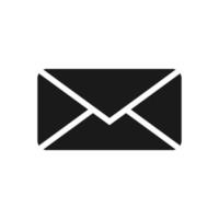 Closed envelope black vector icon. Mail symbol