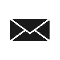 Closed envelope black vector icon. Mail symbol