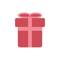Red and pink present vector icon. Gift symbol