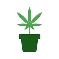 icono de vector de cultivo de cannabis. cultivo de hierba en maceta