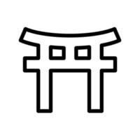 Asian gate line vector icon on white background