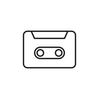 Cassete line vector icon on white background