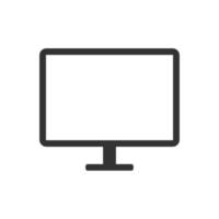 PC screen vector icon on white background