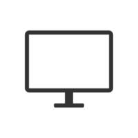 icono de vector de pantalla de pc sobre fondo blanco